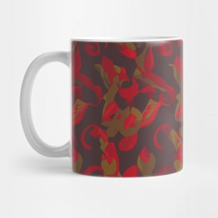 Abstract Floral Blend Camouflage in Red Mug